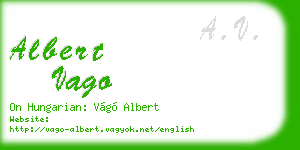 albert vago business card